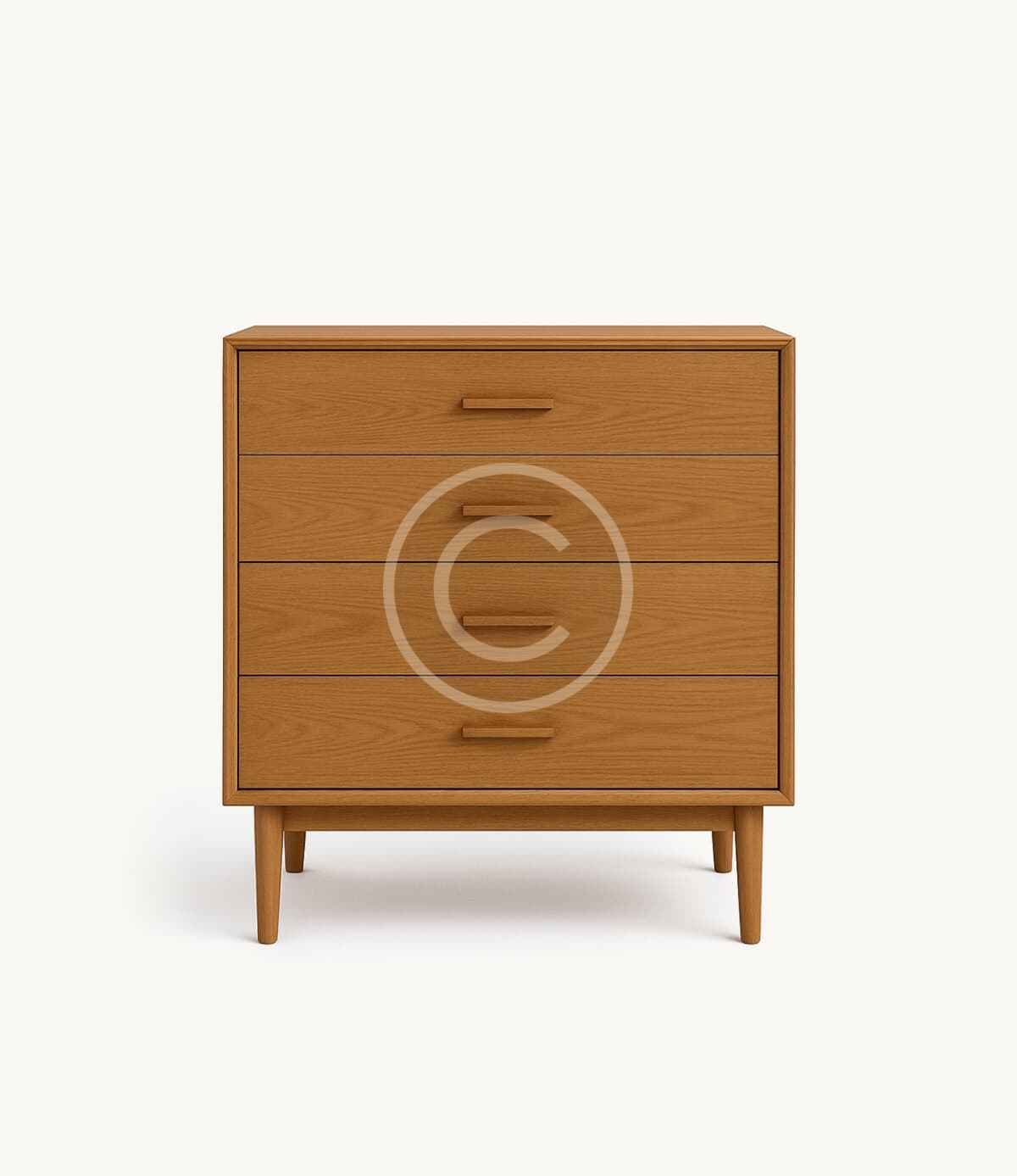 Three-drawer oak dresser